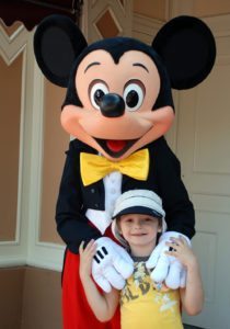 Mickey Mouse And Boy In Disneyland California