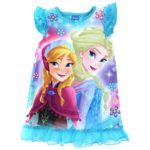 Frozen Elsa Anna Girls Blue Poly Nightgown Pajamas