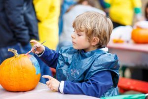 Fall activities for kids painting pumpkins